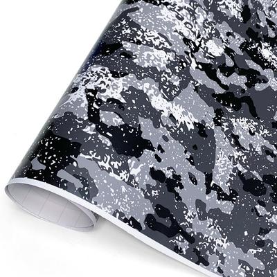 Black-Gray Digital Camo Self-Adhesive Stickers for Motorcycles and Cars