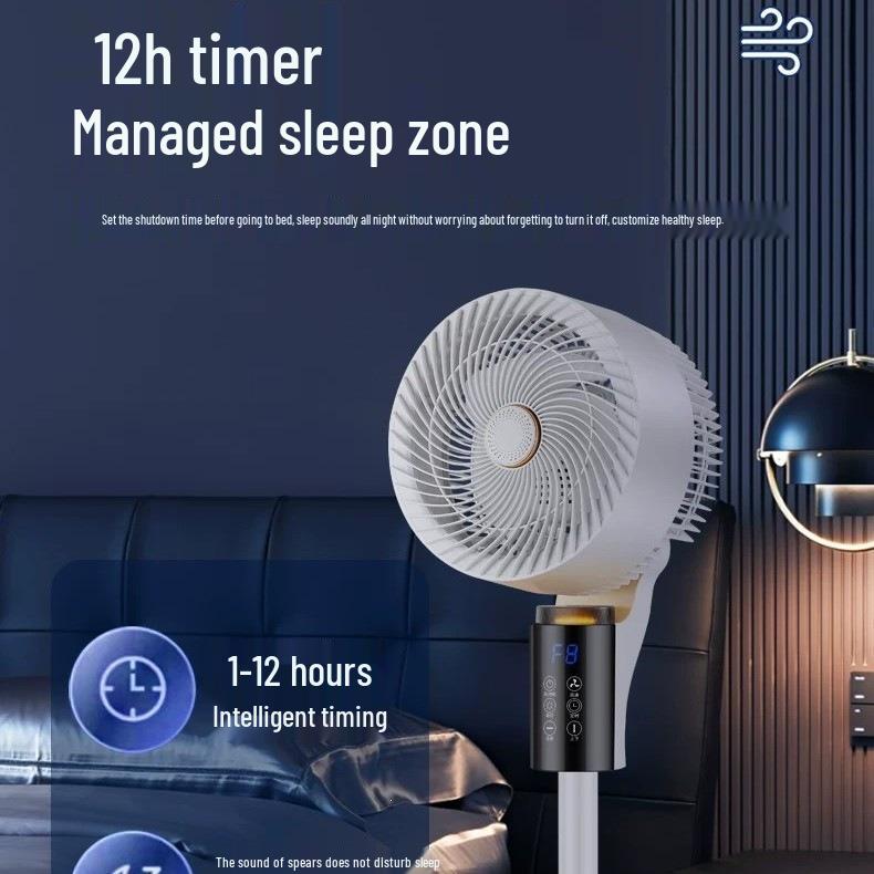 Smart Voice-Controlled Air Circulator Fan - High-Power Vertical Floor Fan with Remote Control
