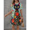 Fashion Versatile Casual T-Shirt Dress Comfortable Crew Neck Loose Casual Dresses