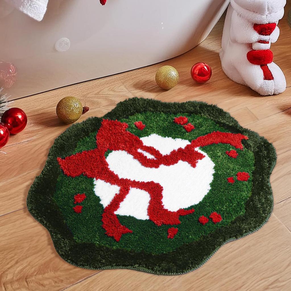 Christmas Imitation Cashmere Carpet Bed Dirty Easy To Take Care of Slip-resistant Mat Home Use Bedroom Living Room Study Mat