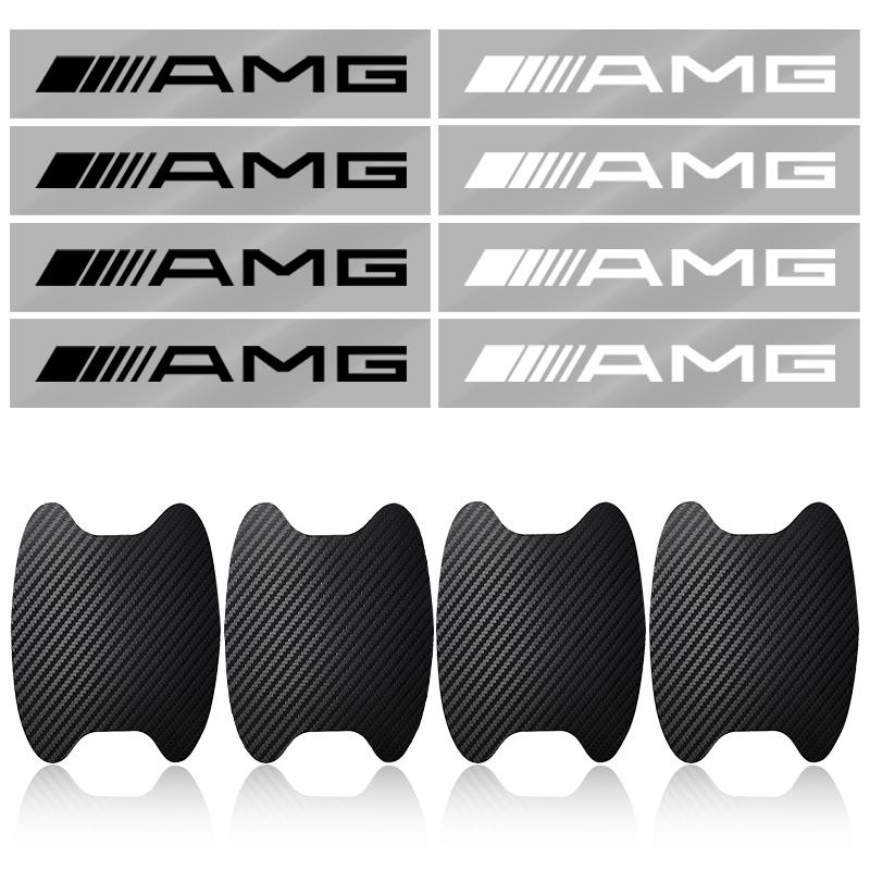 Car Door Sticker Carbon Fiber Scratches Auto Handle Protection Film For Mercedes Benz AMG GLE GLS GLC CLA GLB ML C500 C200 C300 W204 W206 W212 W203