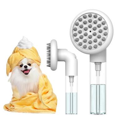 ZOZOFO Pet Shampoo Brush Silicone 3in1 Water Bottle + Round Exclusive Bath Massage Pet Brush Hair Care Brush, Korean Pet Shampoo