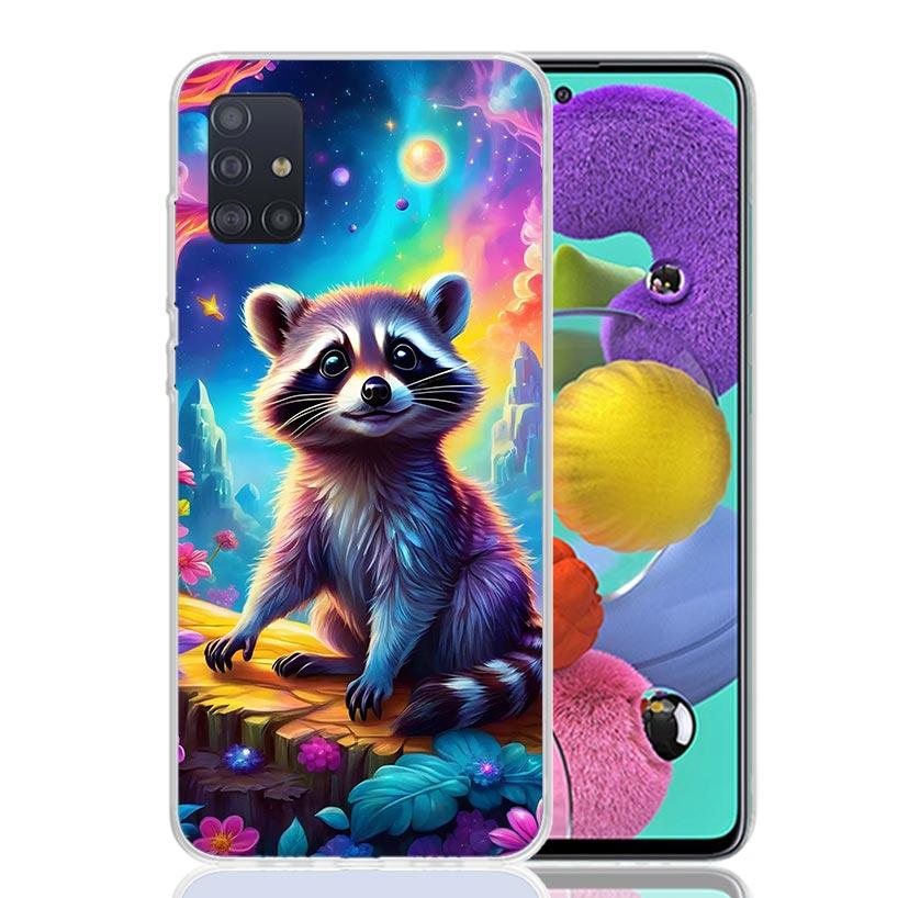Raccoon Cute Animal Phone Case for Samsung Galaxy A52 A51 A50S A12 A22 A32 A72 A10S A30S A31 A71 Note 20 Ultra 10 Plus S10 Galax