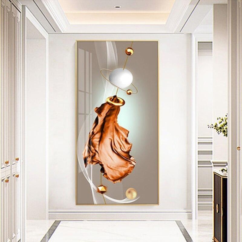 Home Decoration Light Luxury Style Abstract Geometric Porch Living Room Decoration Poster Painting Wall Art Picture