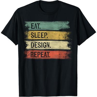 Manger Dormir Concevoir Répéter Graphiste Cadeaux Architecture T-Shirt