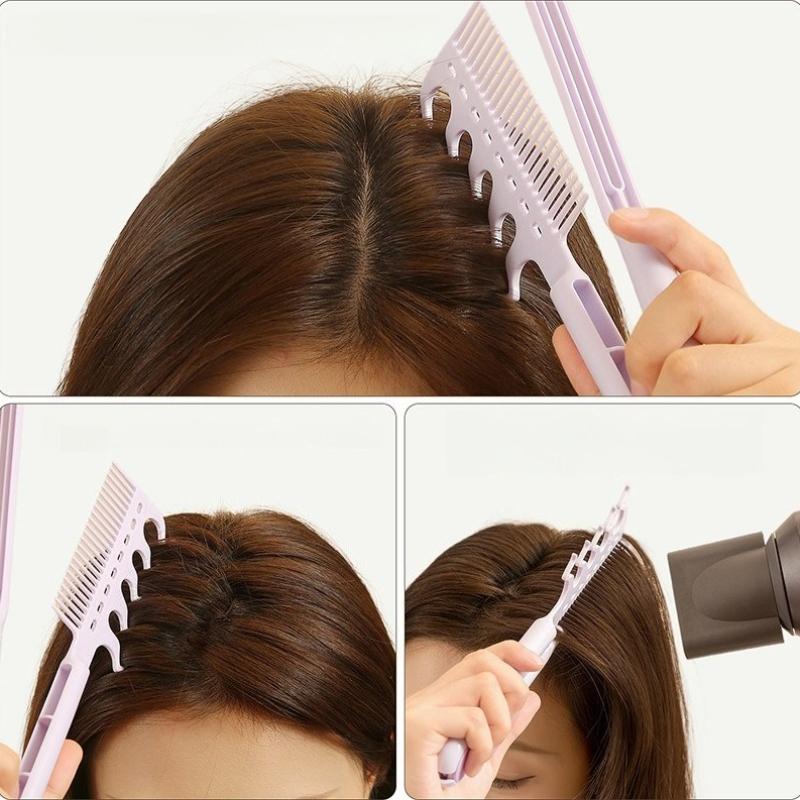 1Pc 2-in-1 V-shaped comb for root volume and hairline styling.