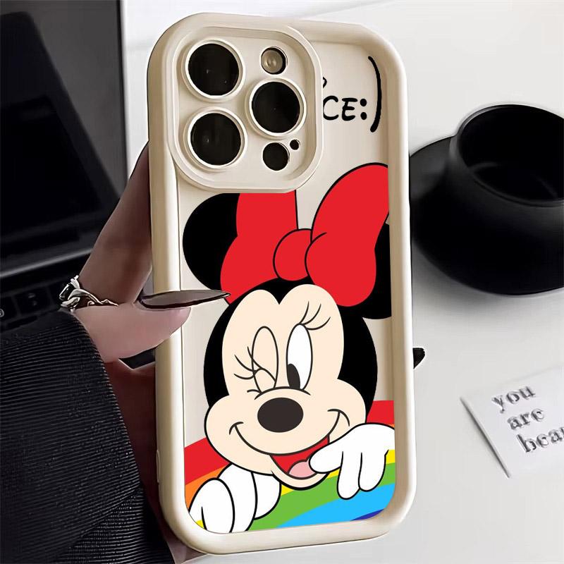 Kreslený obal na telefon Mickey a Minnie Mouse pro iPhone 17E 11 12 13 14 15 16 17 Pro Max Fundas 17 Air Plus 16e 13 Mini Silikonový kryt
