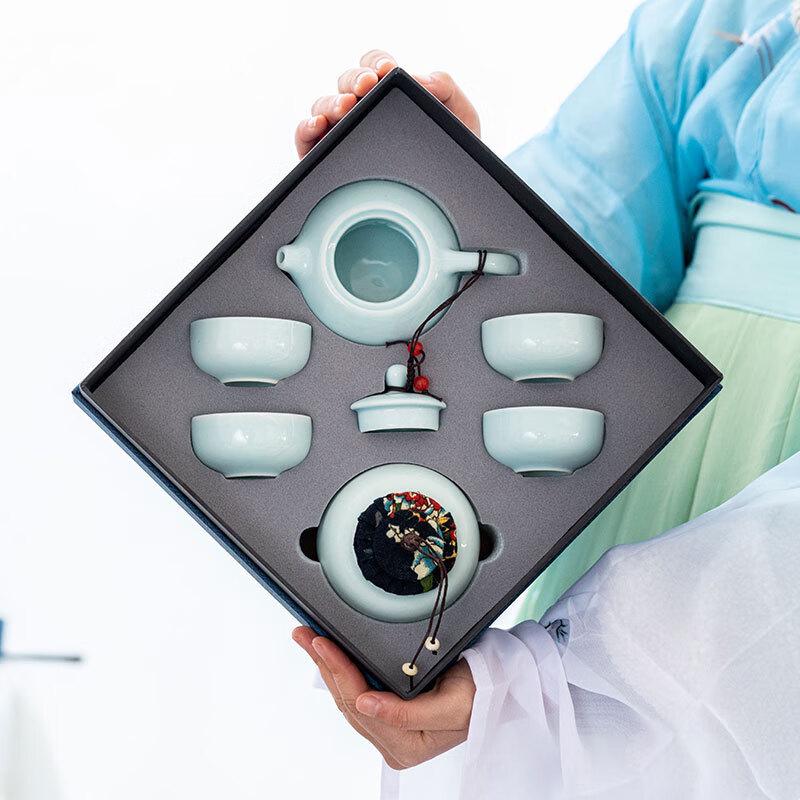 

Light Cyan Ceramic Gongfu Tea Set