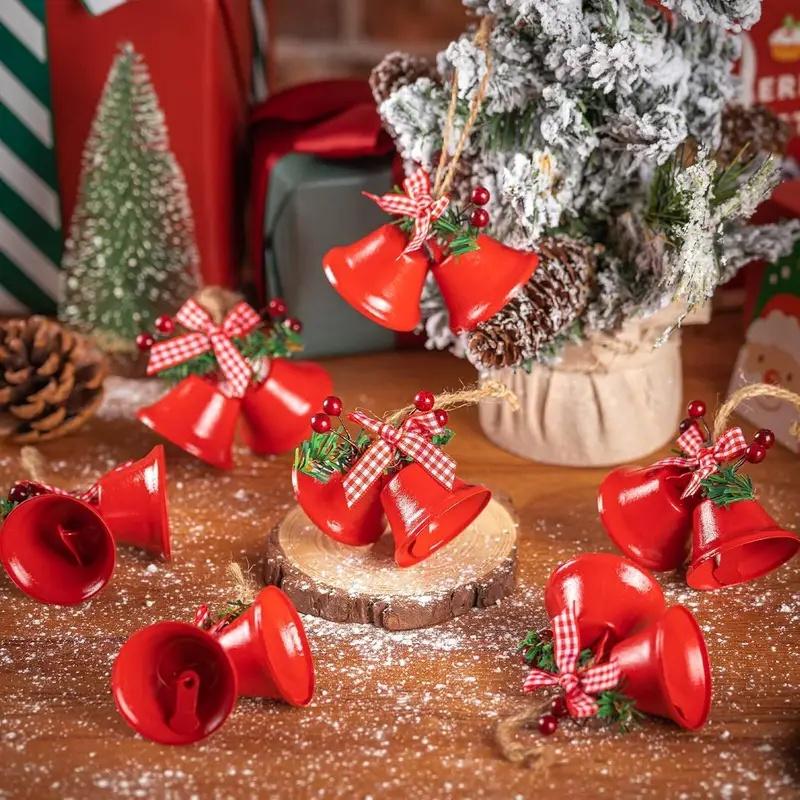 12x Cast Iron Christmas Bells Hangings Xmas Tree Fireplace Holiday Home Decor