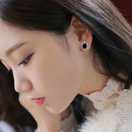 Fashion Women Lady Elegant Rhinestone Flower Ear Stud Earrings Gift Jewelry