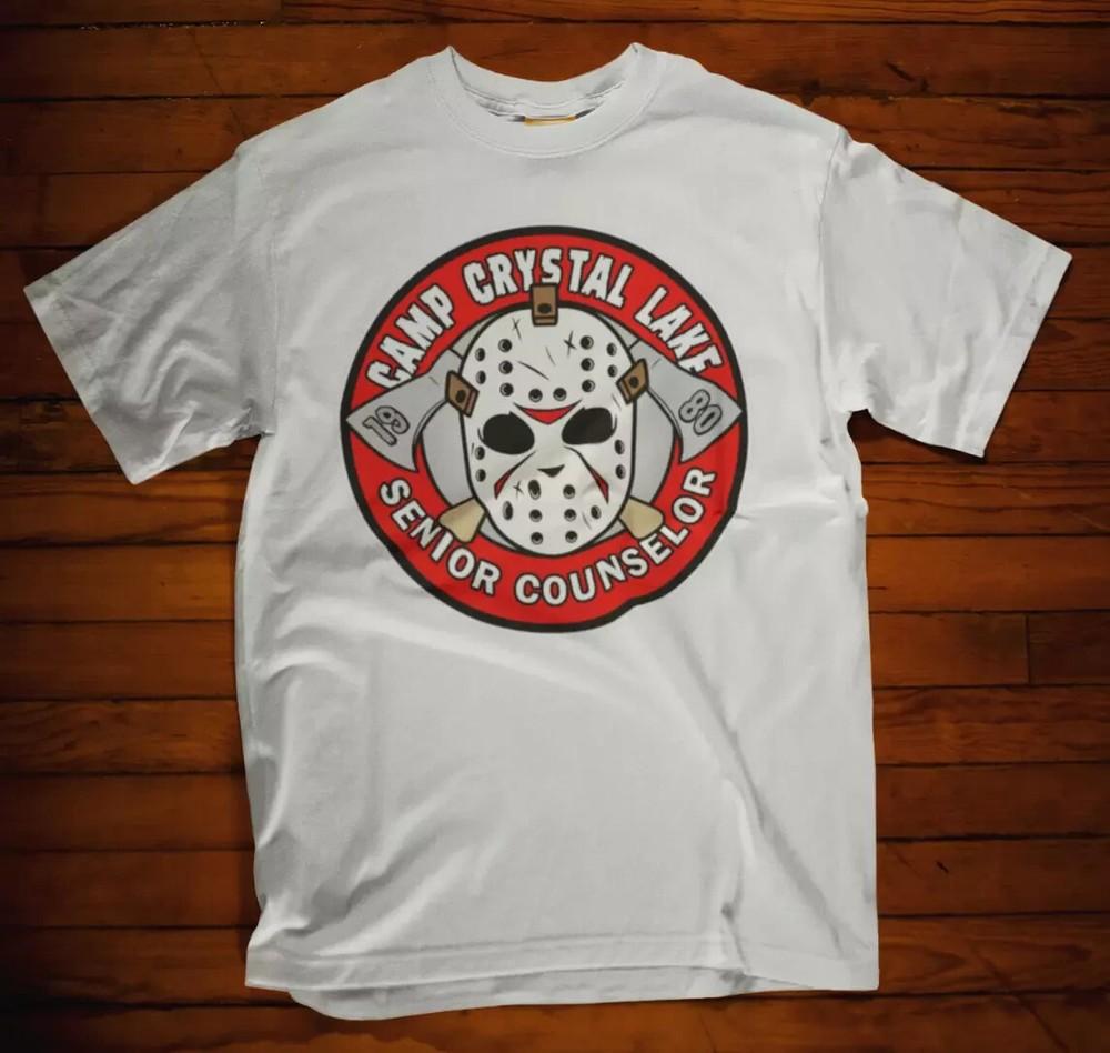 Camp Crystal Lake Counsellor T-Shirt Retro Cool Gift Tee Horror Jason Movie UK Unisex T-Shirt S