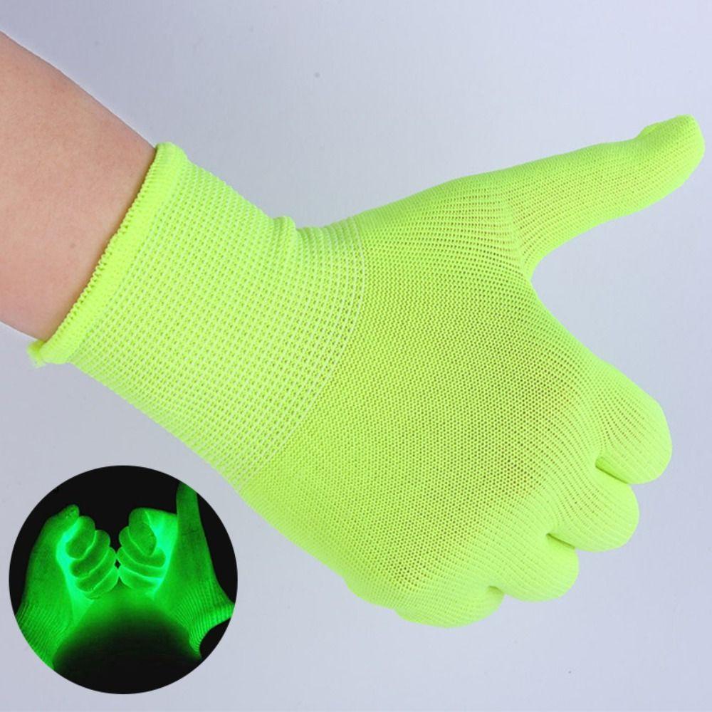 1 Pair Durable Green Gloves Breathable Neon Glove Party Decor Supplies Fluorescent Gloves Nightclub