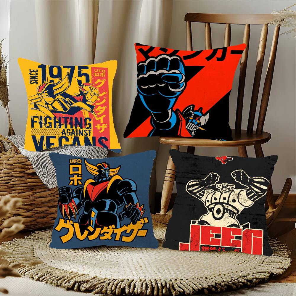 Cartoon Robot G-Goldorak M-Mecha Pillow Case Square Pillow Bedroom Sofa Leisure Comfort Cushion Car Living Room Home Decoration