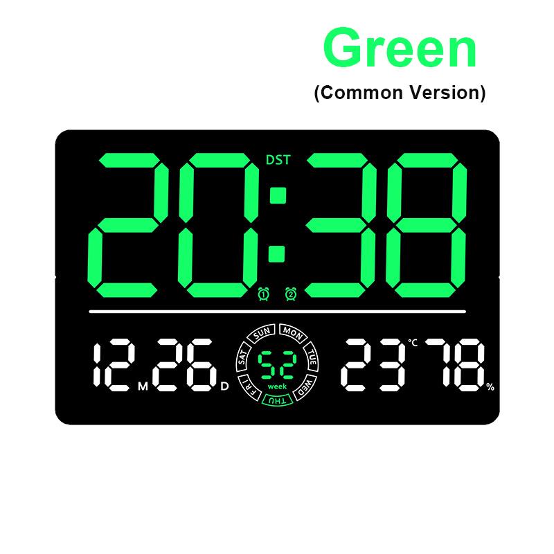 

Большие цифровые настенные часы Температура Дата Неделя Влажность Дисплей Будильник Прямой/Обратный отсчет 10 Регулировка яркости Домашние светодиодные часы