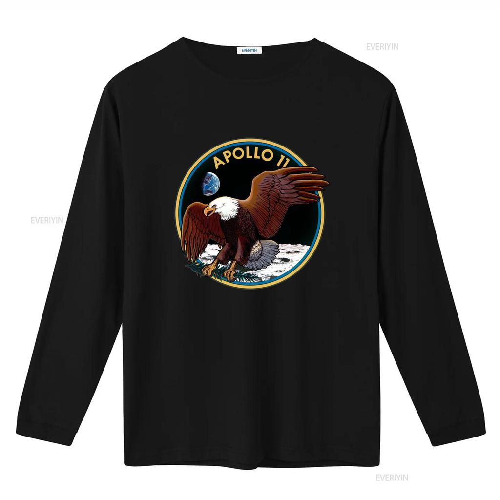 Apollo 11 Mission Patch Eagle Moon Earth T Shirt vintage Washed Versatile designer clothes Slightly Unisex