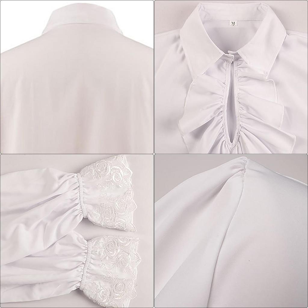 Herren-Piratenhemd, Vampir-Renaissance-viktorianisches Steampunk-Gothic-Kostüm