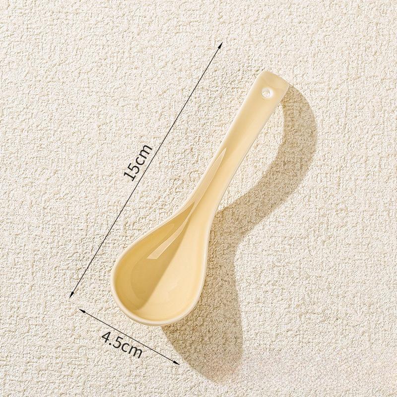 Stylish Ceramic Long Handle Spoon Set Kitchen Utensils For Eating Noodle Soup Home Dining Tableware Multipurpose Serving Spoon