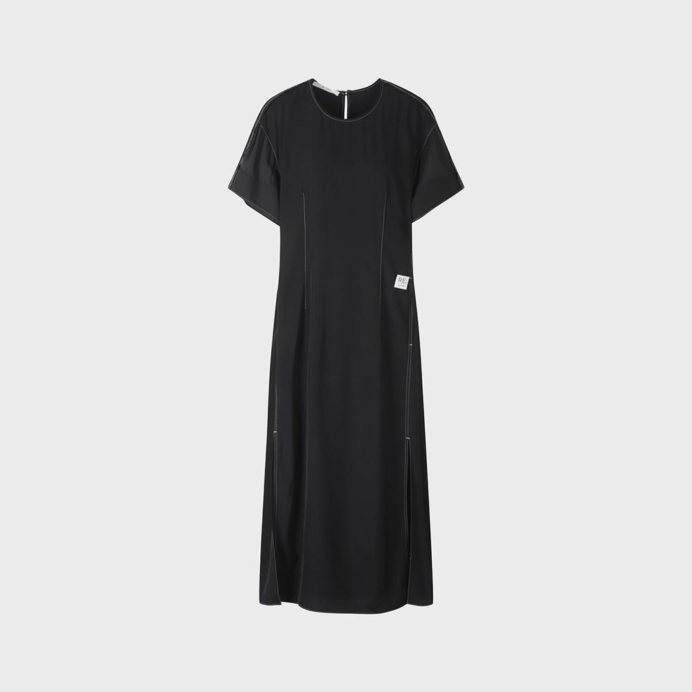 Recorde Patchwork Long Dress_Rqdam23592Bkx