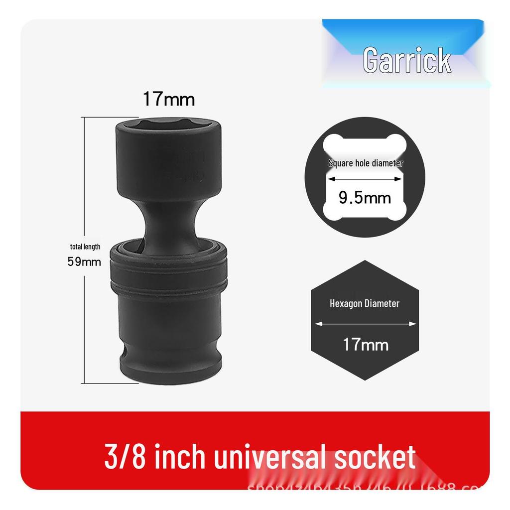 Chave de Soquete de Potência Média Fly 3/8" com Junta Universal Móvel de 360°