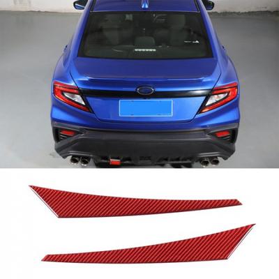 Red Carbon Fiber Rear Taillight Eyebrow Panel Trim Cover For Subaru WRX 22-24