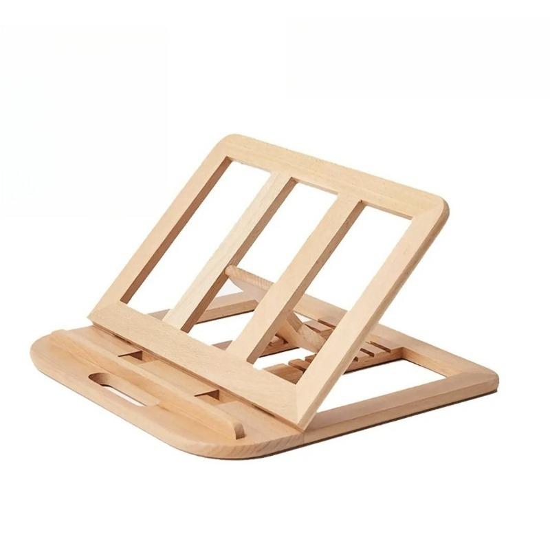 1pcs Wooden Adjustable Laptop Stand Multi-Purpose Home Office Desktop Reading Shelf Ergonomic Laptop Riser for Desk Organization