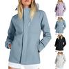 Chaqueta de lluvia de rayas sólidas para mujer al aire libre más impermeable con capucha impermeable a prueba de viento