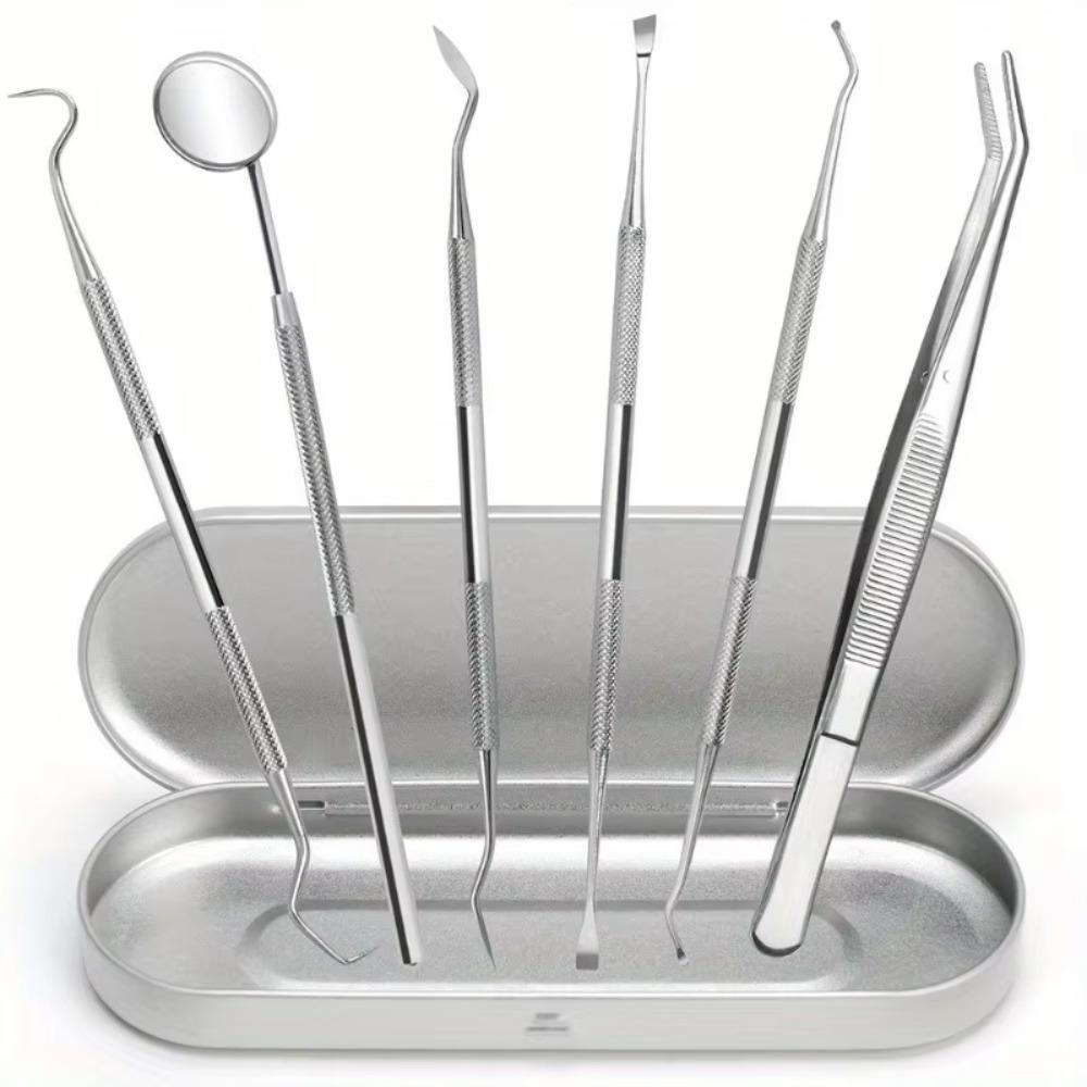 7/8Pcs with Storage Box Dental Cleaning Tools Rustproof Tongue Scraper Tooth Care Kit Adult