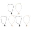 6Pcs Crucifix Necklace Zinc Alloy Waterproof Lobster Clasp Colorfast Catholic Cross Necklace for Men Women Decoration