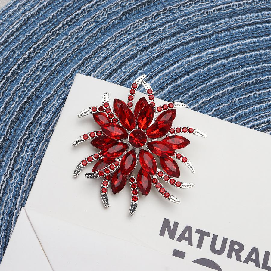 Полный бриллиант фиолетовый кристалл брошь женский корсаж ретро булавка анти-свет мода нежный сплав красный