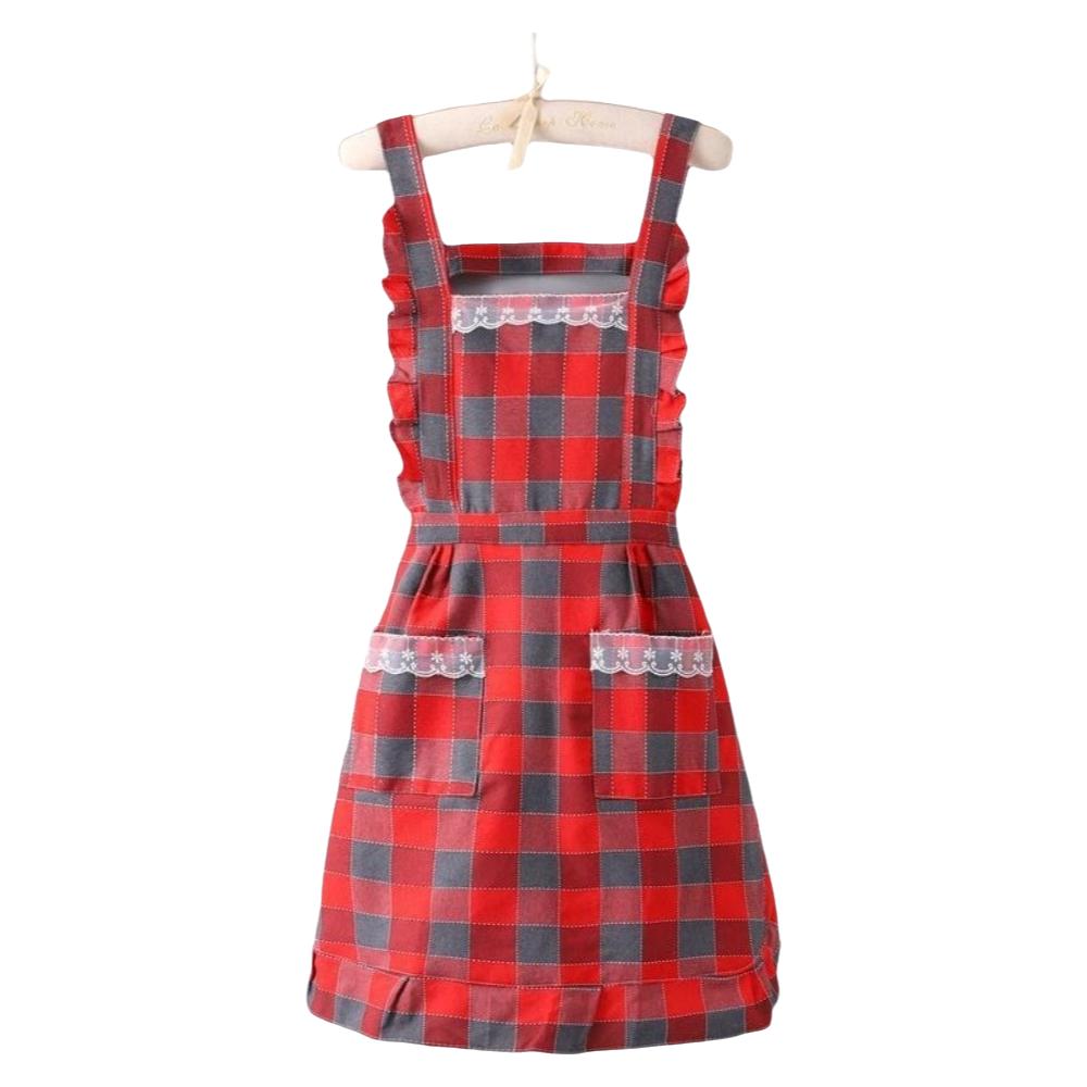 Anti Dirty Stain-Resistant Apron Wipeable Hands Sleeveless Apron Cooking Aprons Household Kitchen красный