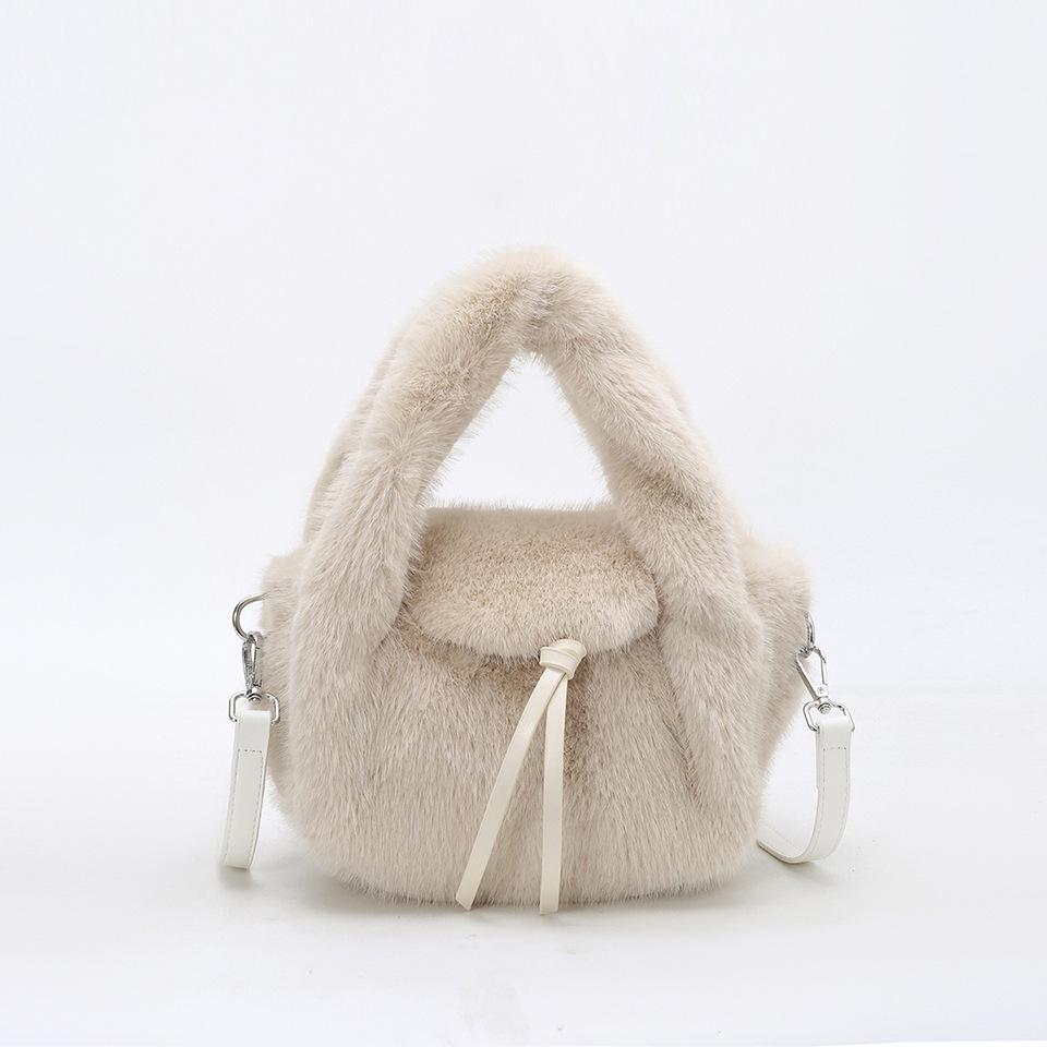 Herbst/Winter 2025 Vielseitige Plüsch-Crossbody-Bucket-Bag