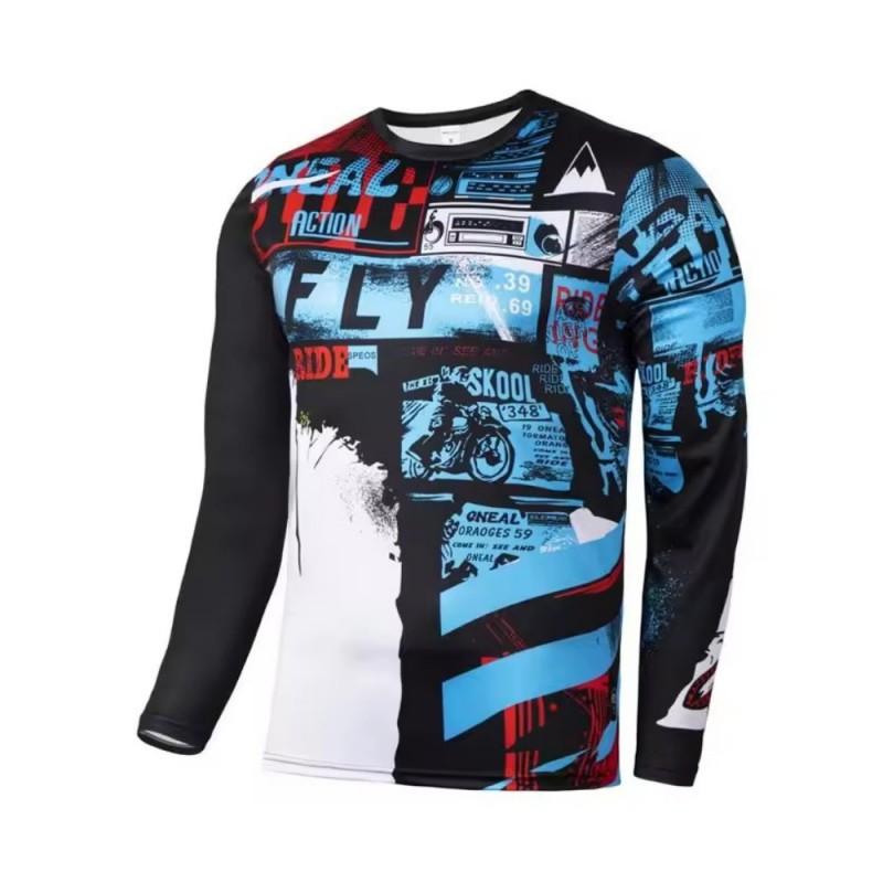 FLY Off-Road Motorcycle Jersey Long Sleeve MTB Cycling T-Shirt Moisture Wicking Breathable Sportswear