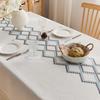 Cotton And Linen Light Luxury Embroidery Fabric Tablecloth Three-Dimensional High-Grade Embroidery Table Cloth Rectangular Coffee Table