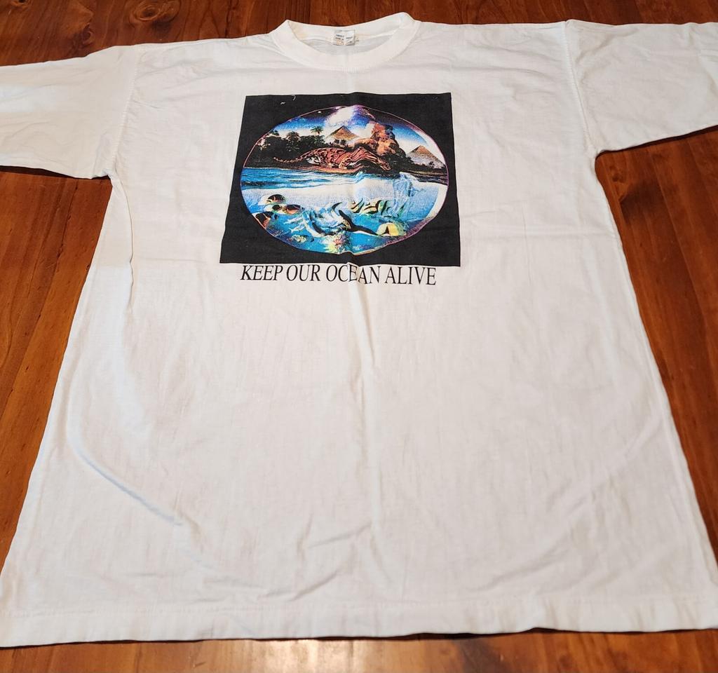Vintage Nature Tee XL 90s Keep Our Oceans Alive Wildlife Earth Animals Fish