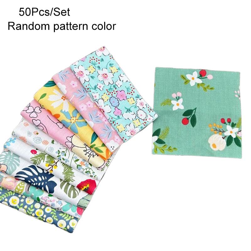 50 Pieces Cotton DIY Patchwork Square Patchwork 10 x10cm Sewing Material Quilting Decoration Mixed Style Fabric Cloth