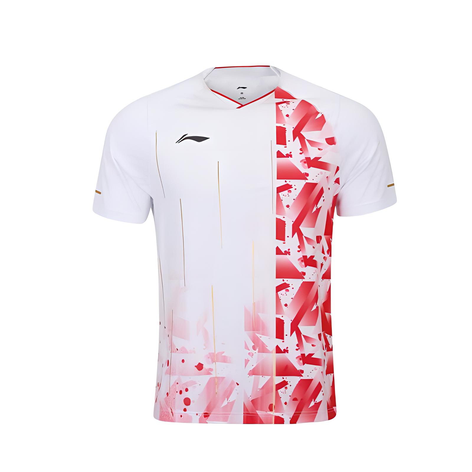 

Li Ning Чемпионат Англии Быстросохнущая Бадминтонная Спортивная Одежда Мужская спортивная одежда Красный AAYS129-1 3XL