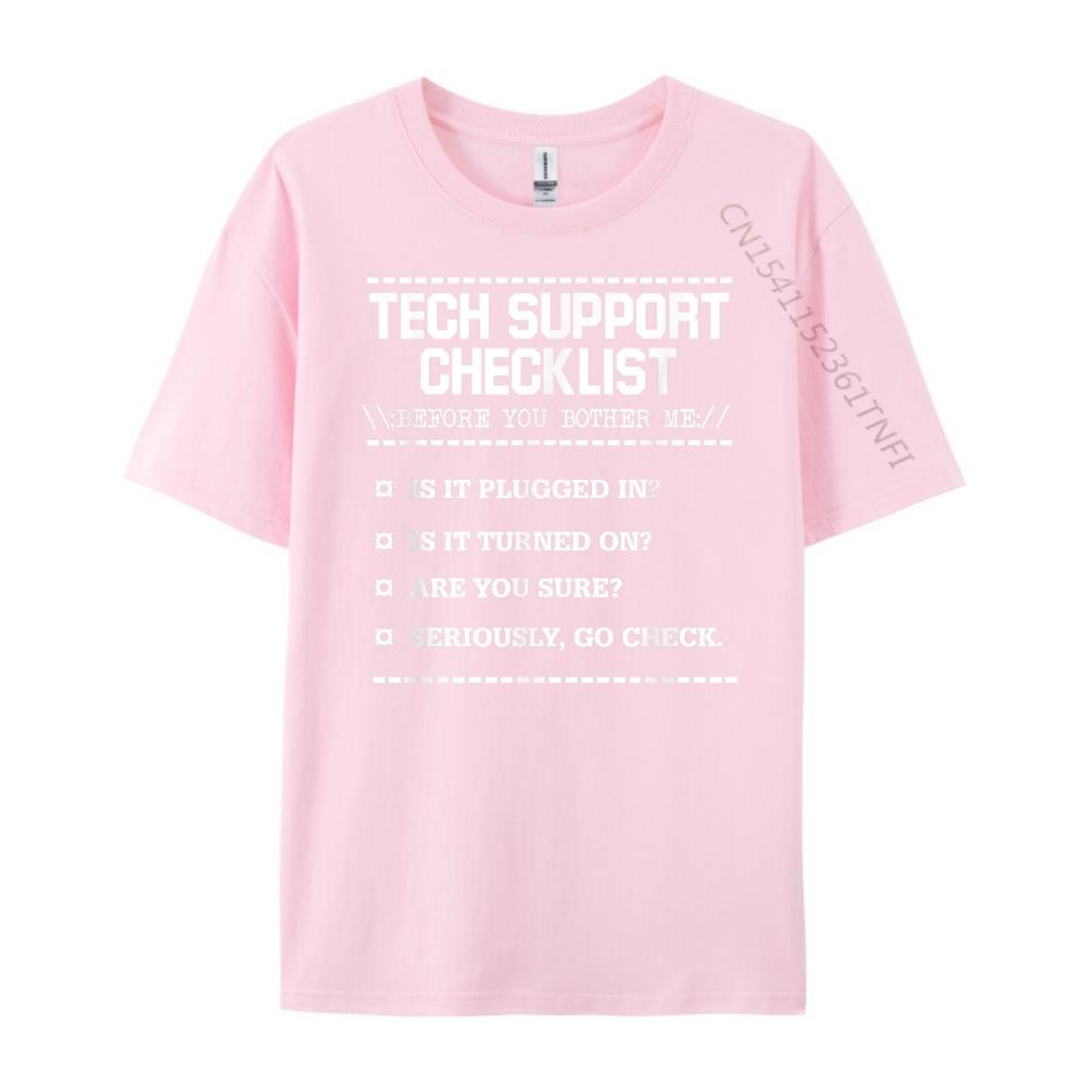 Tech Support Checklist Computer Geek Sysadmin Luxury T Shirt Men High Quality Man Clothes Vaporwave