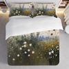 3-Piece Bedding Pillowcase Quilt Cover Set Wildflower Grass Landscape Pattern 2D Digital Printing Suitable For Bedroom  Decor
