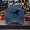 Flying Bird Horse Graphic Washed Cotton Baseball Cap Adjustable Vintage Casual Unisex Outdoor Hat