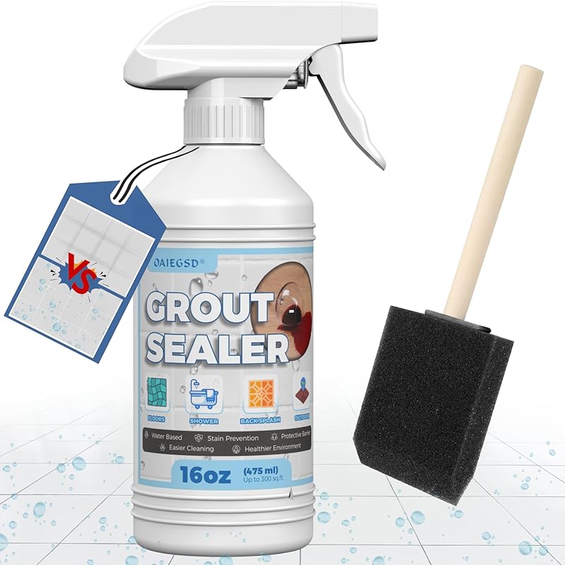 Professional Tile Grout Sealer, Grout Sealer Spray, Grout Sealer, Grout Penetrating Shower Sealer, Non Toxic - Quick-Drying, Grout Stain Sealant 16oz
