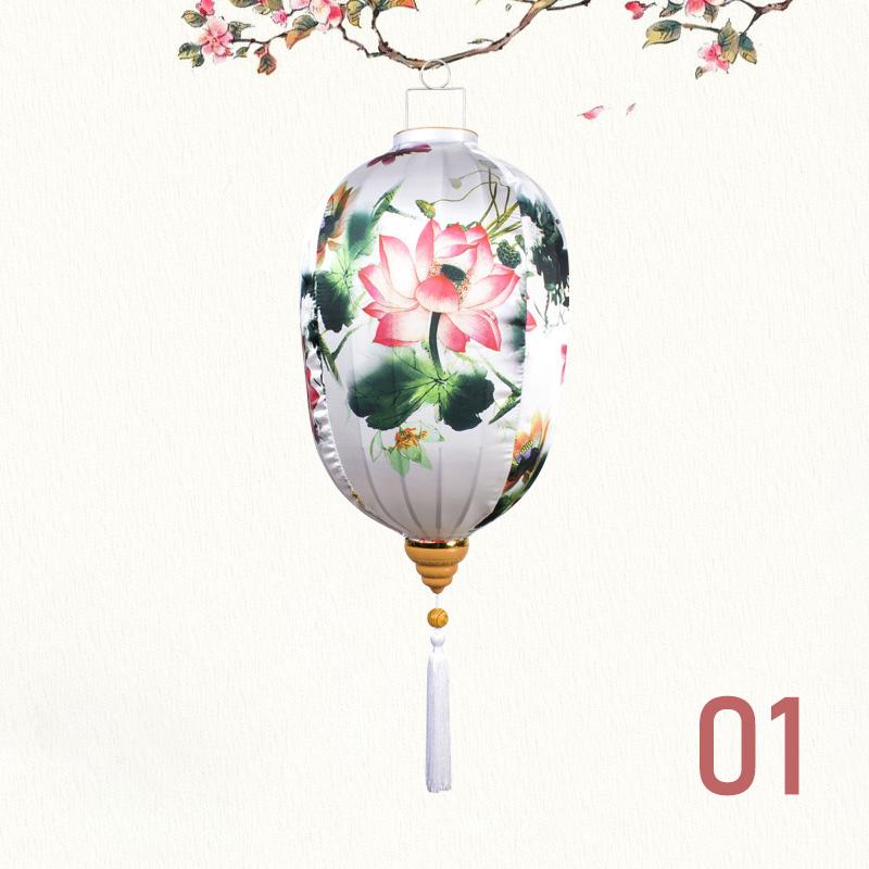 14 Inch Retro Silk Lantern Palace Lantern Chinese Antique Style Festival New Year Decor Vietnam Mid-autumn Waterproof Lantern