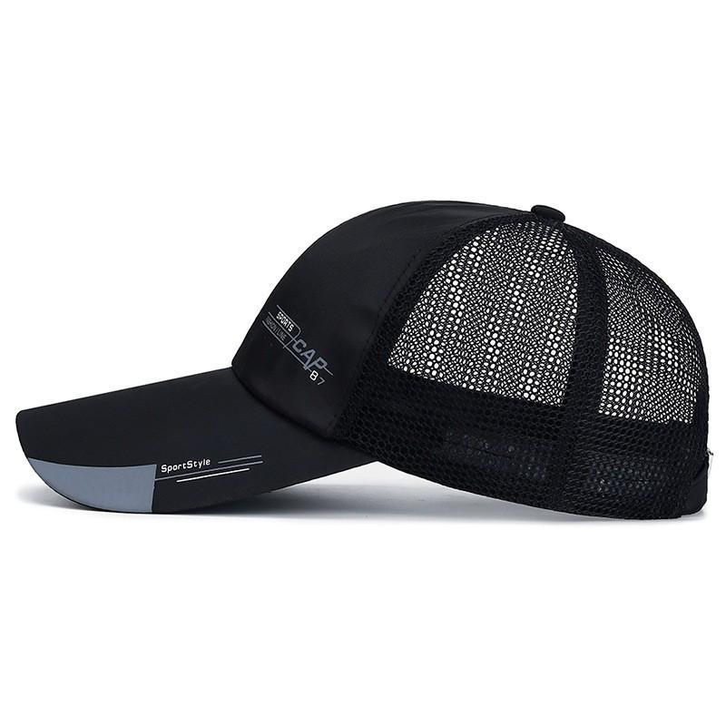 Summer Extended Eaves Mesh Breathable Sunshade Baseball Hat Men's Alphabet Mesh Hat