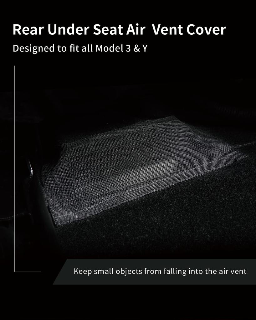 Jowua Rear Seat Under Air Vent Covers for Tesla Model 3 Model Water Resistant Mesh Cloth and Velcro 2 Also Supports 2024 Model 3 Highland Y, Pack,