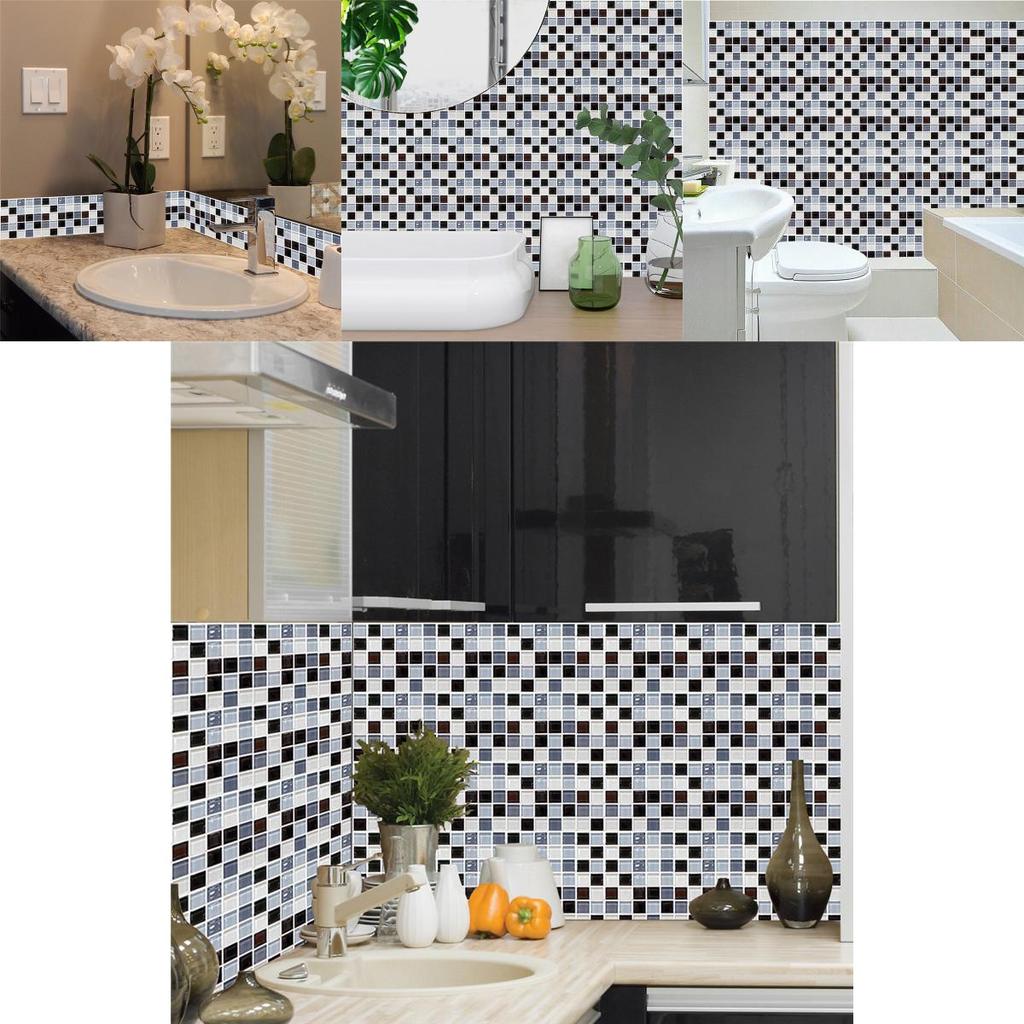 Eleganckie 10 szt. Naklejki na płytki kuchenne ze wzorem mozaiki dla stylowego wystroju domu