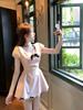 Love daughter style short skirt summer waist thin design sense pure desire sweet bow temperament dress women