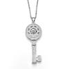 Retro Key Pendant Necklace: Fashionable Luxury Diamond Clavicle Chain for Women
