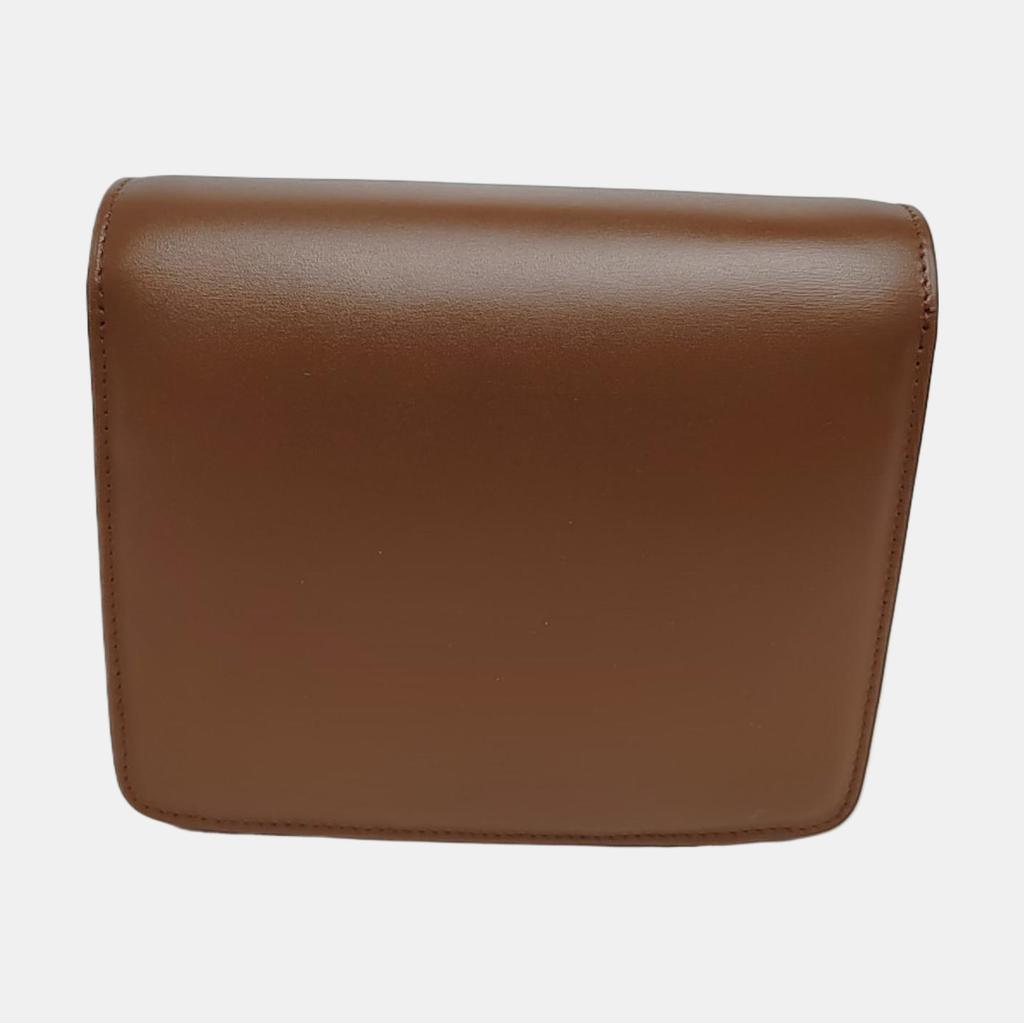 [Pre-Owned] Classic Box Polished Gold Buckle Leather Tofu Bag - Very Good #1GRTSZC