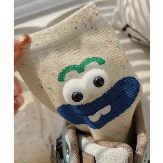 Funny Cartoon Socks Women's Strange Cartoon Small Cute Autumn Winter Coral Velvet Thickened Warm Socks Floor Sleeping LongSocks