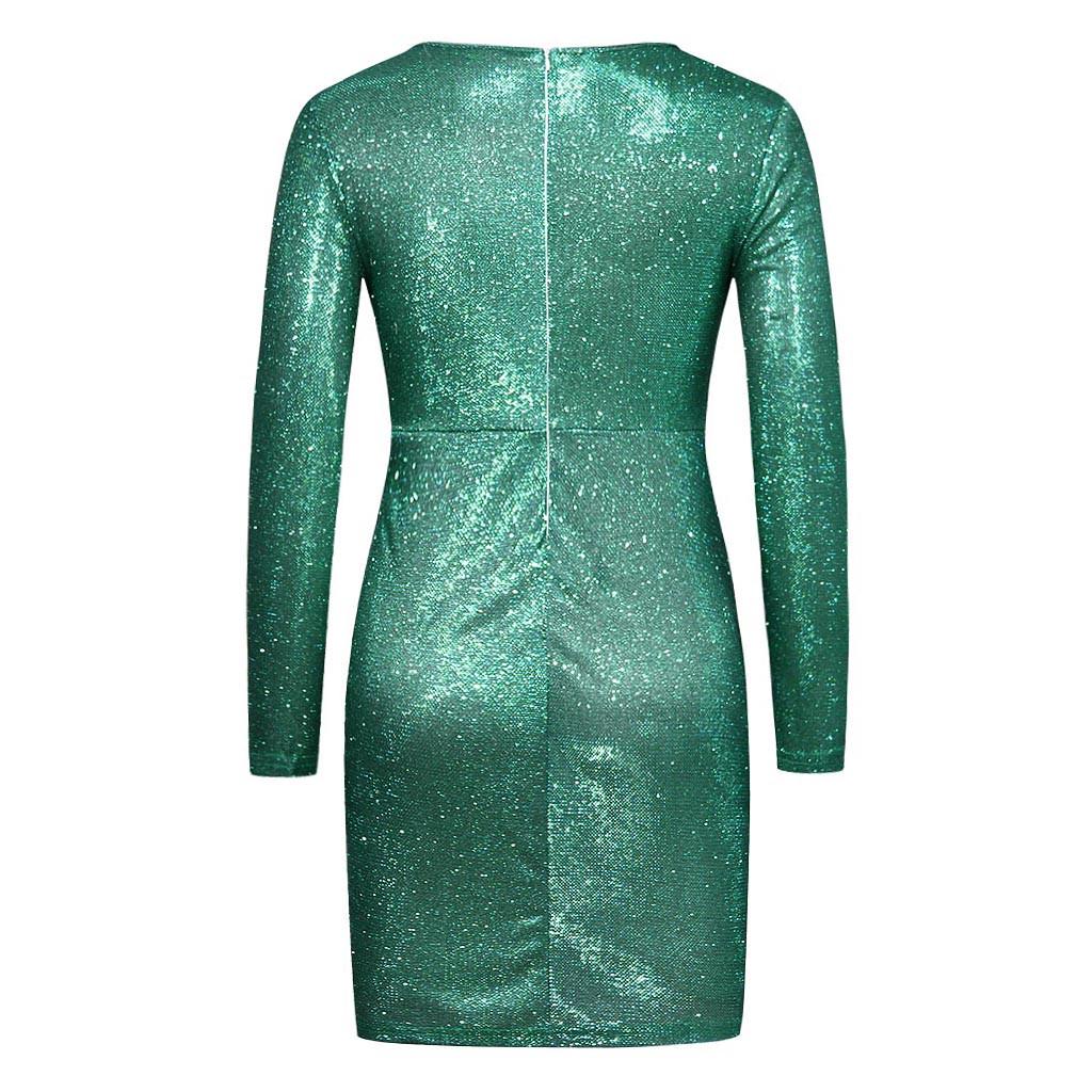 Women Sexy V-neck Self Cultivation Dresses Slim Elegant Ladies Party Dress