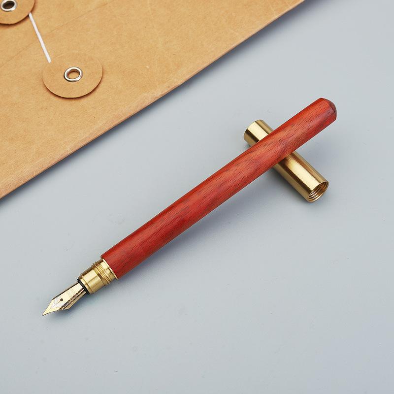 

Sandalwood Wooden Fountain Pens Retro Simple Office Calligraphy Pens Students Writing School Office Supplies Stationery
